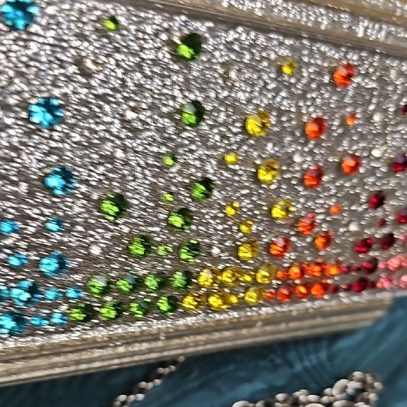 Kurt Geiger Silver and Multicolor Clutch Bag NWT - Picture 8 of 10